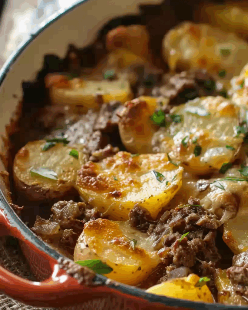 Creamy Southern Beef & Potato Bake
