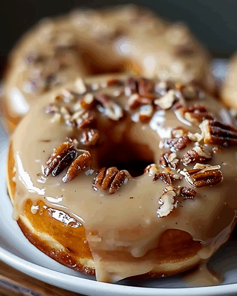 Soft Butter Pecan Donuts with Glaze