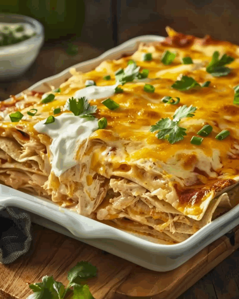 Sour Cream Chicken Enchilada Casserole