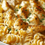 Creamy Garlic Butter Chicken & Rotini in Parmesan Sauce