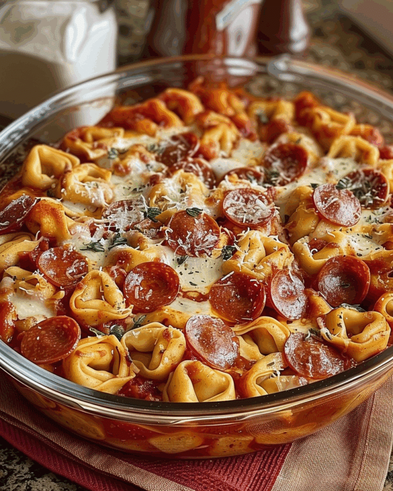 Cheese Tortellini Pepperoni Pizza Casserole
