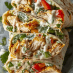 Chicken Bell Pepper Ranch Burritos