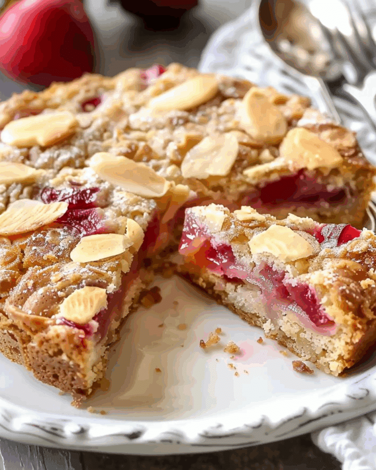 Almond Rhubarb Cake Delight