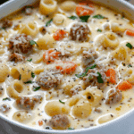 Creamy Parmesan Italian Sausage Ditalini Soup