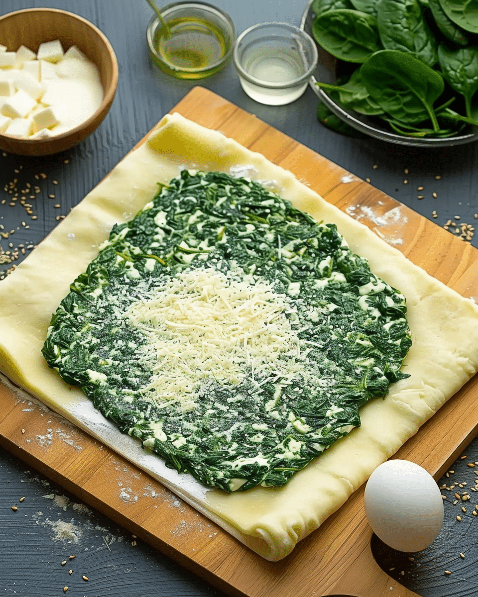 Spinach and Feta Cheese Puff Pastry Rolls | Easy Appetizer Recipe