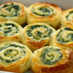 Spinach and Feta Cheese Puff Pastry Rolls | Easy Appetizer Recipe
