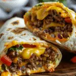 Air Fryer Cheeseburger Wraps
