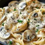 Lush Chicken & Mushroom Pasta in Decadent Cream Sauce