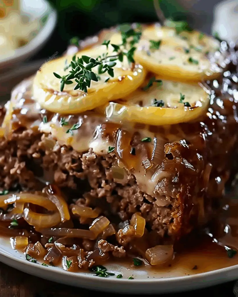Savory French Onion Meatloaf with Melted Swiss, Crockpot Style