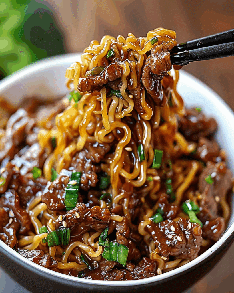 Sticky Beef Noodles
