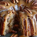 Apple Pecan Cake With Caramel Glaze
