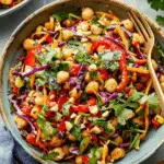 Chopped Thai-Inspired Chickpea Salad with Curry Peanut Dressing