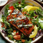 Spicy Honey Glazed Salmon Salad