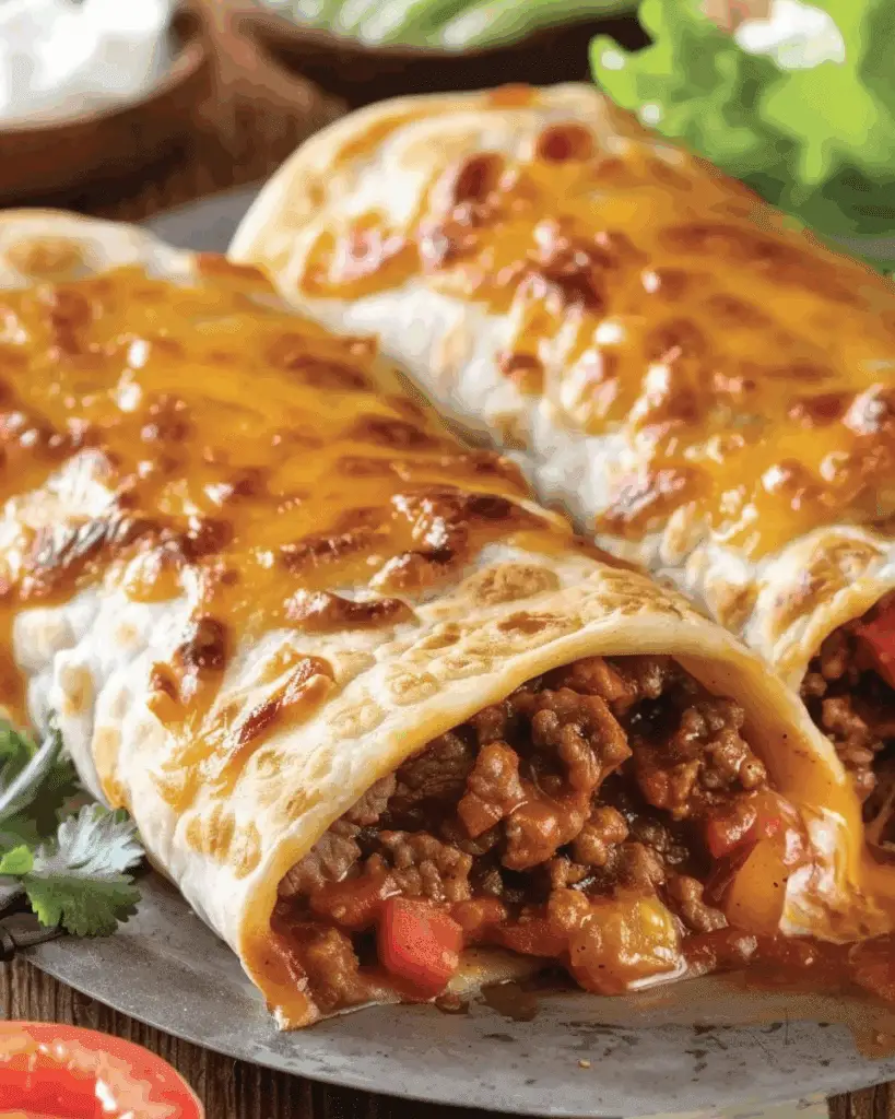 Crispy Beef & Cheese Chimichangas