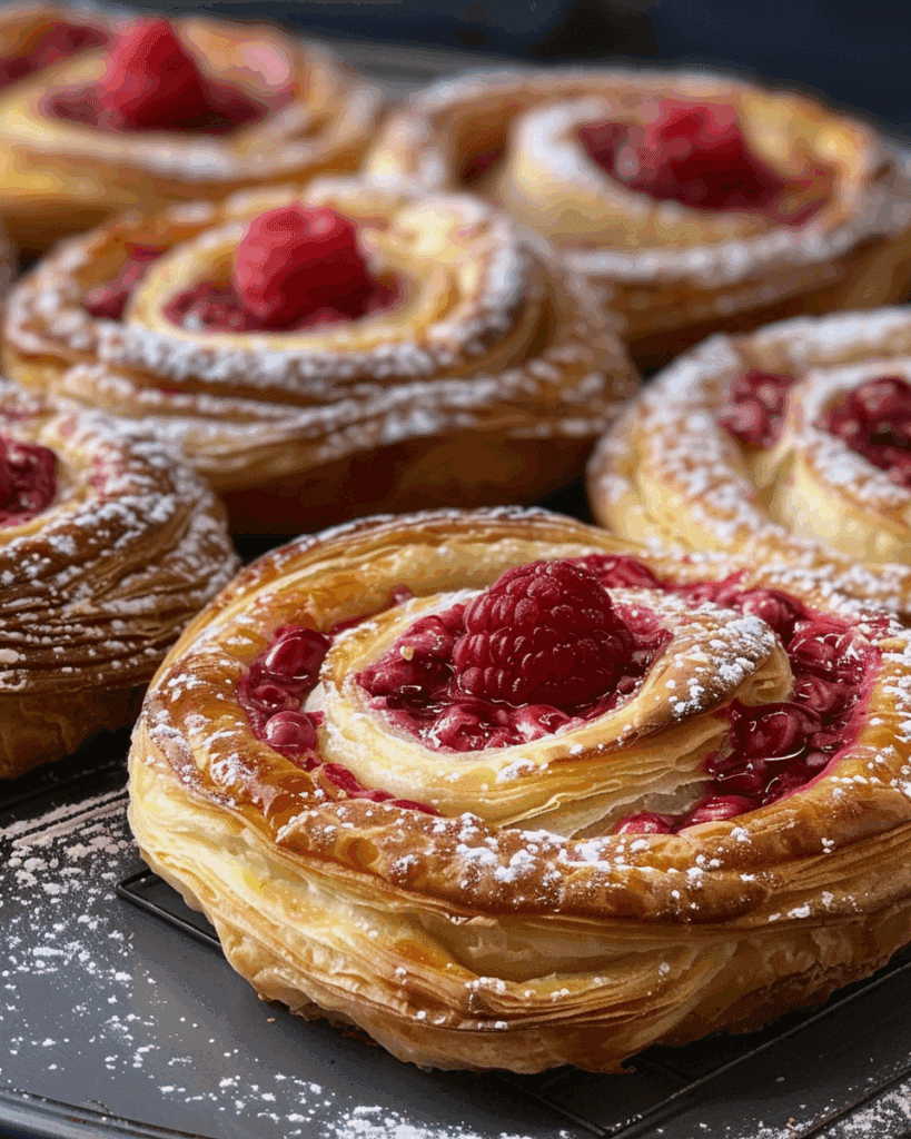 Raspberry Cream Cheese Sourdough Danishes