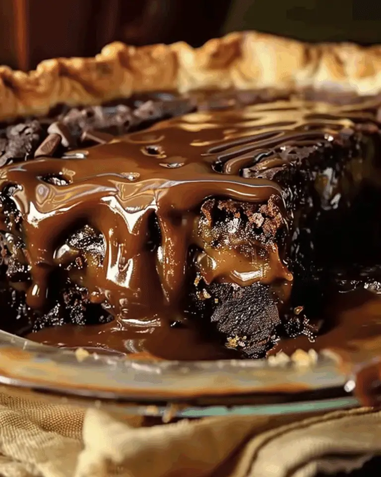 Rich and Gooey Caramel Brownie Pie