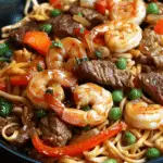 Stir-Fried Steak & Shrimp with Noodles