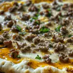 Biscuits and Sausage Gravy Breakfast Pizza