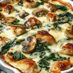 Chicken Spinach & Mushroom Low‑Carb Oven Dish