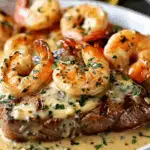 Garlic Parmesan Steak & Shrimp in Creamy Sauce
