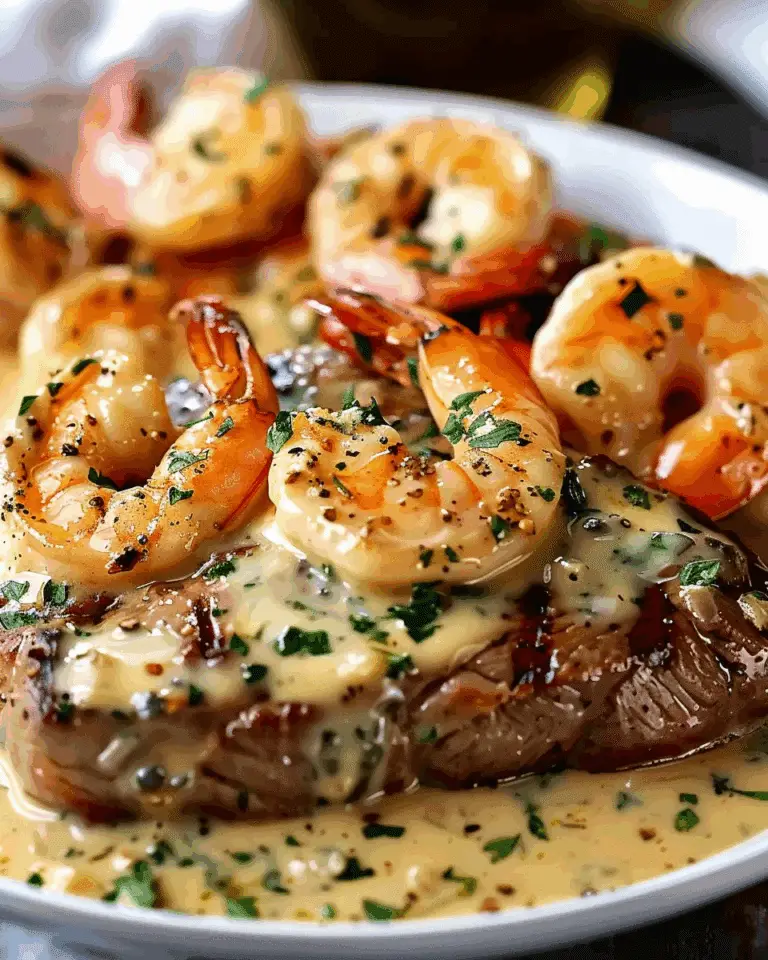 Garlic Parmesan Steak & Shrimp in Creamy Sauce