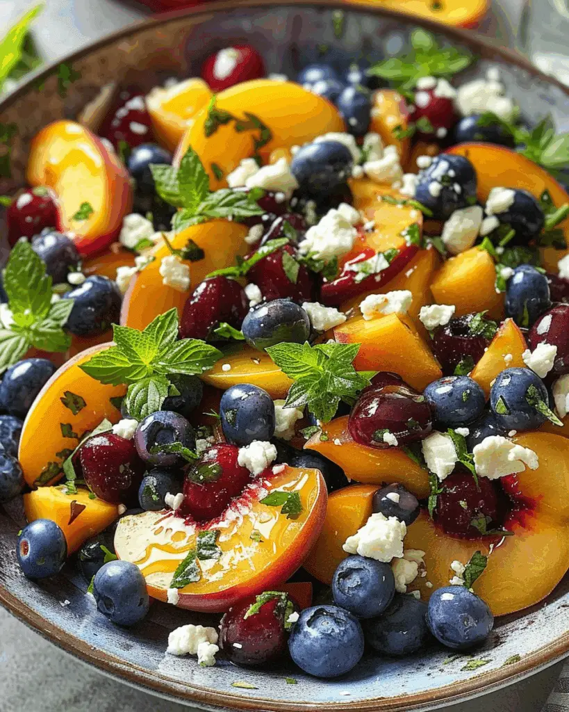 Blueberry Peach Feta Salad