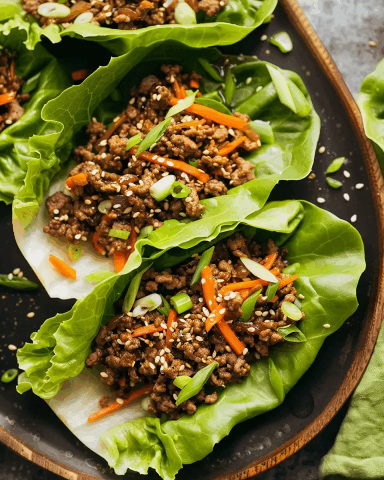 Asian-Style Ground Beef Lettuce Wraps