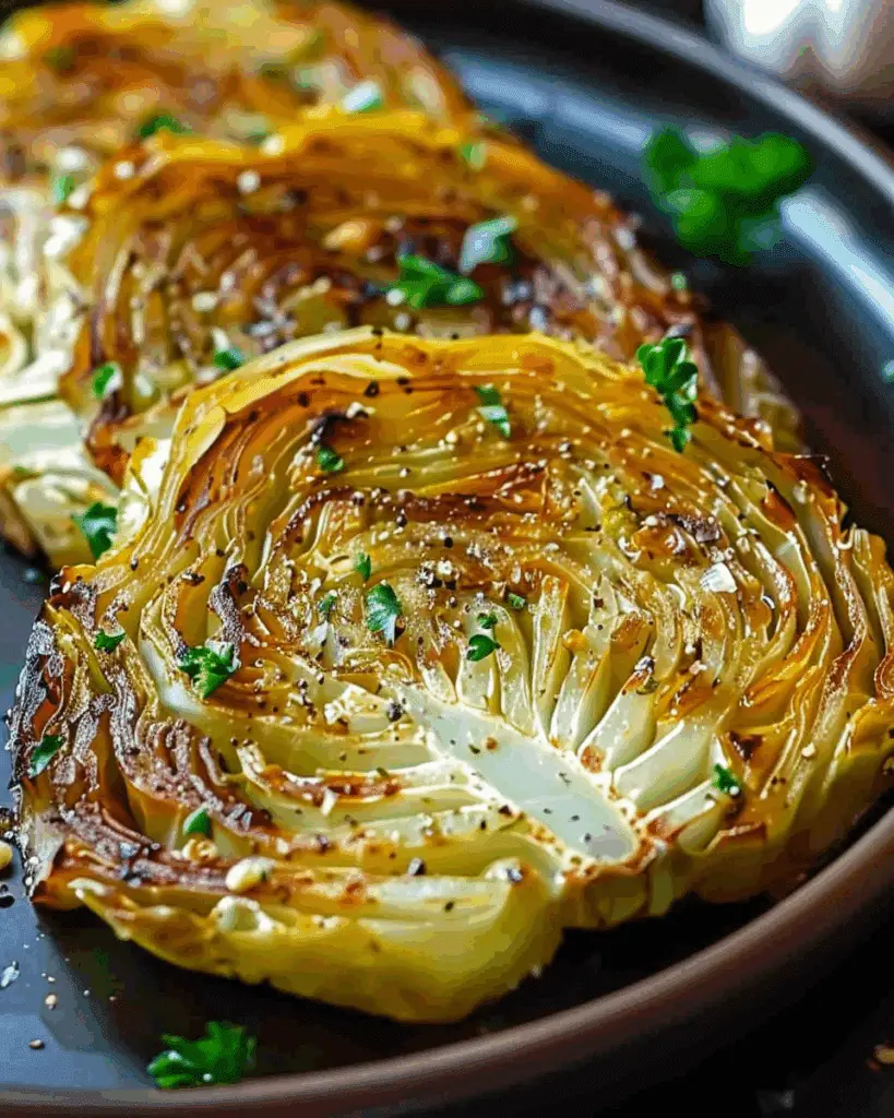 Oven Roasted Garlic Cabbage Steaks