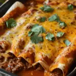 Beef Enchiladas with Extra Cheese on Top