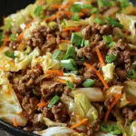 Healthy Chinese Ground Beef & Cabbage Stir Fry