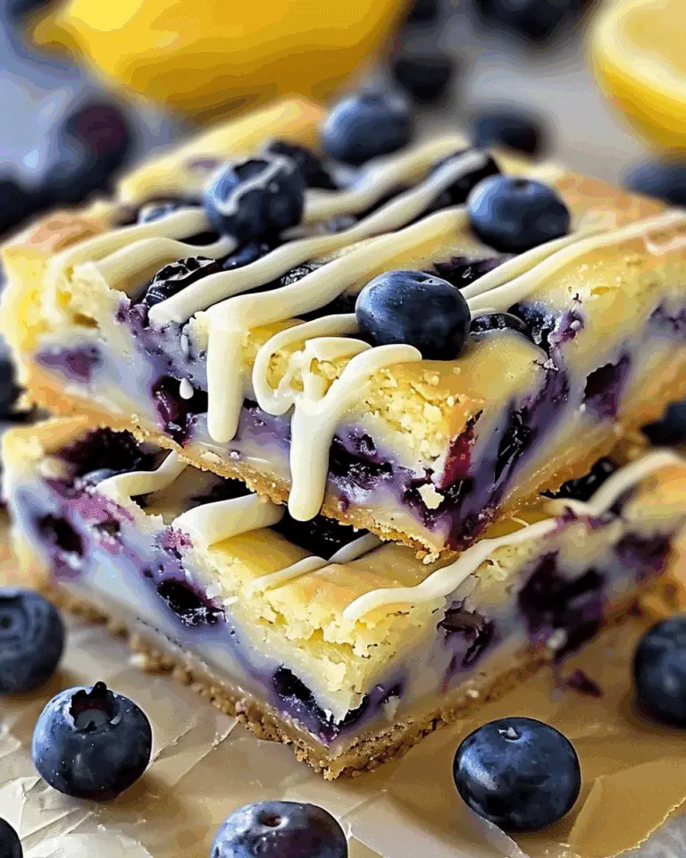 Luscious Blueberry Lemon Cookie Bars with White Chocolate Drizzle
