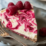 Raspberry Swirl No‑Bake Cheesecake