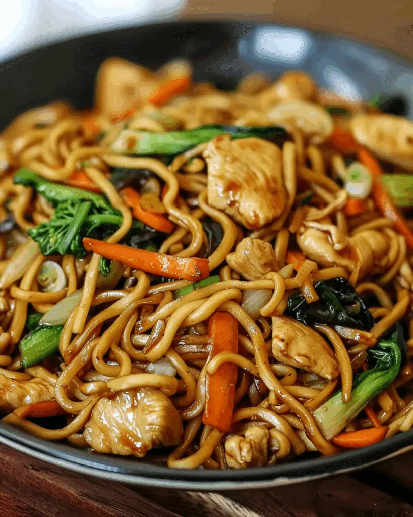 Garlic Chicken Lo Mein Stir Fry