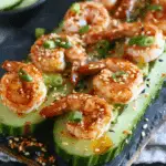 Spicy Shrimp Cucumber Sushi Boats