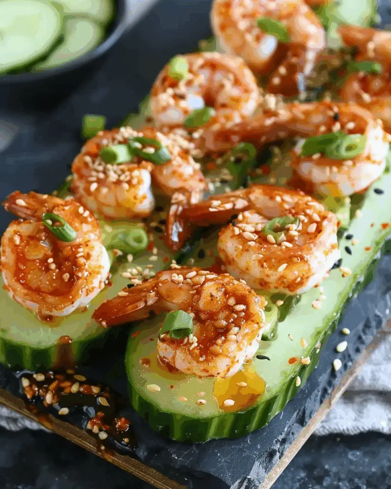 Spicy Shrimp Cucumber Sushi Boats
