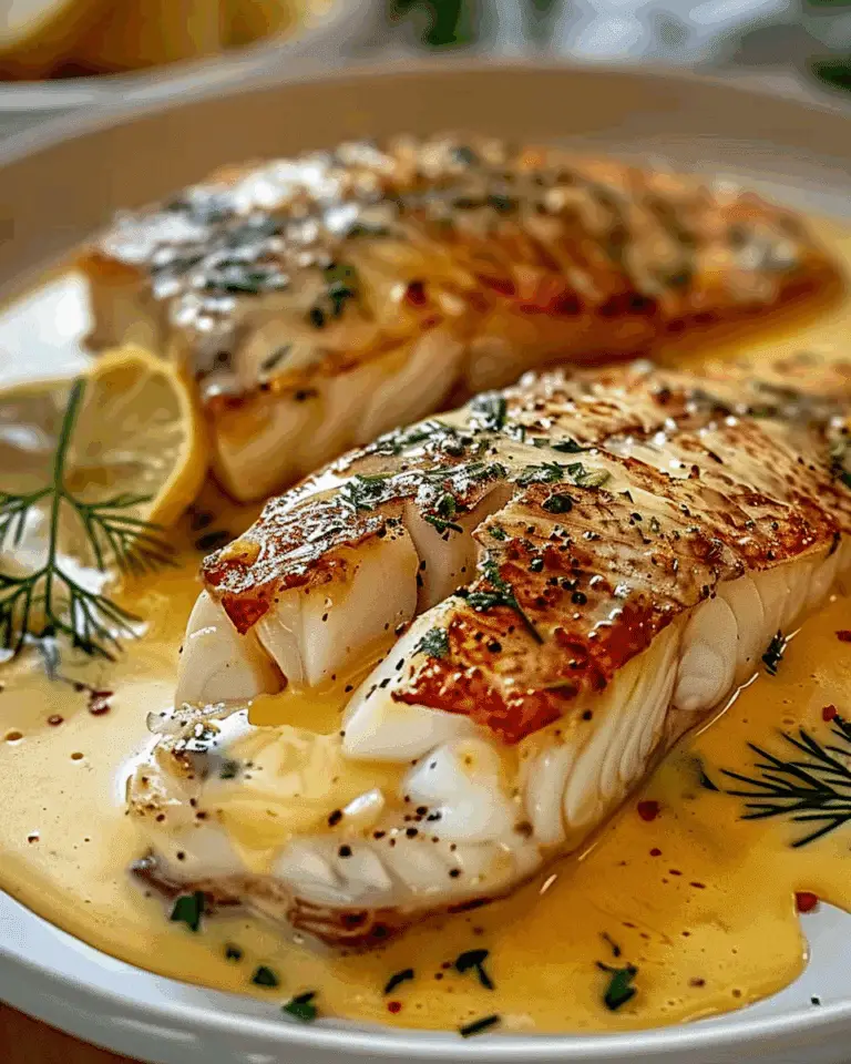Seaside Snapper with Lobster Cream Sauce