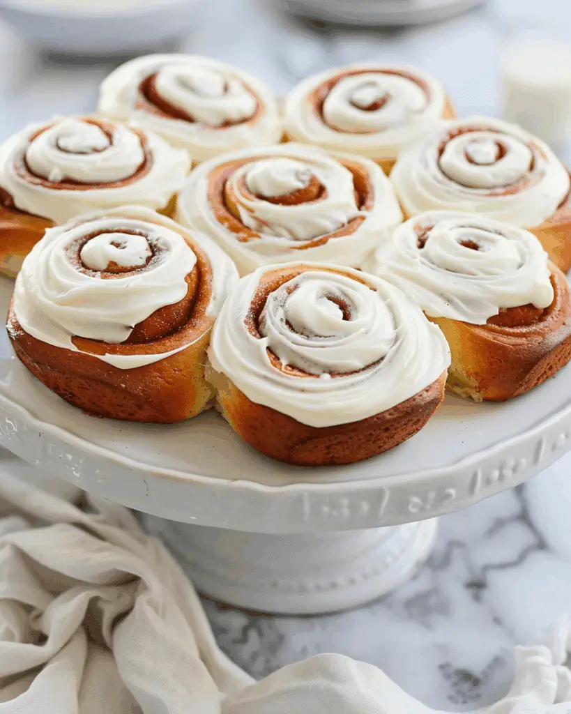 Fluffy Homemade Cinnamon Rolls with Sweet Cream Cheese Frosting