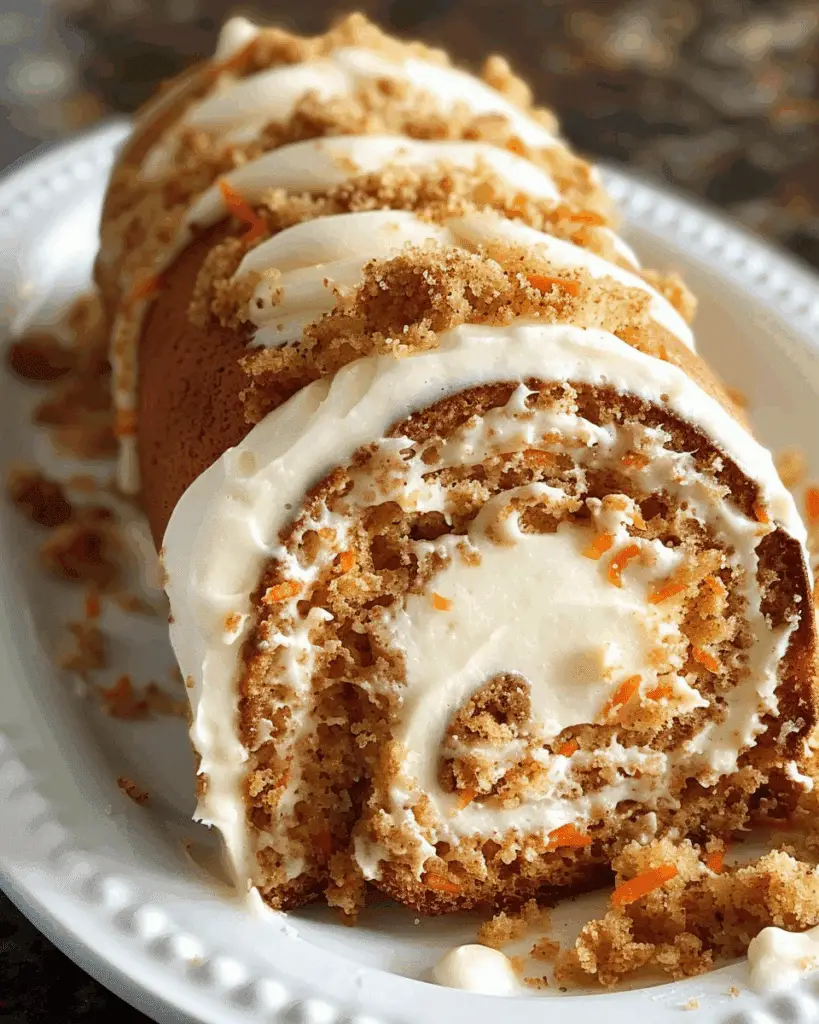 Carrot Cake Roll with Cream Cheese Frosting Filling