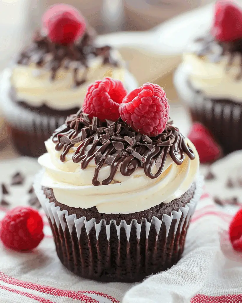 Raspberry Cheesecake Chocolate Cupcakes