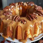 Butter Pecan Pound Cake with Caramel Glaze