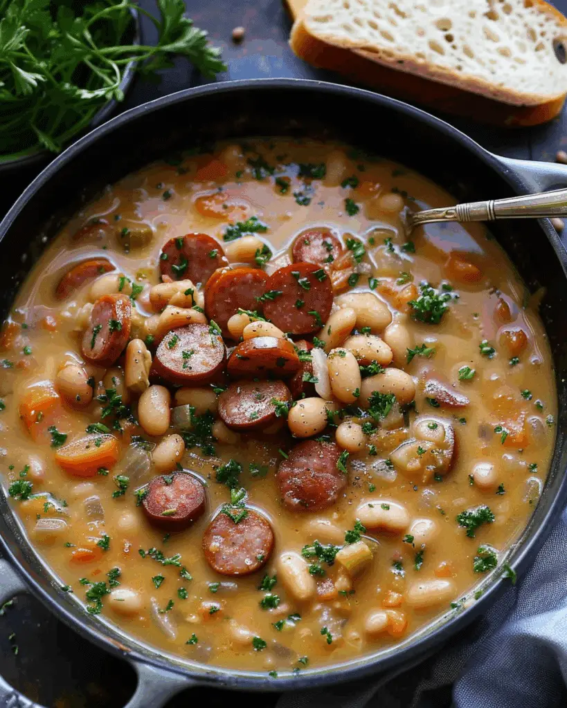 Creamy Bean Soup With Kielbasa