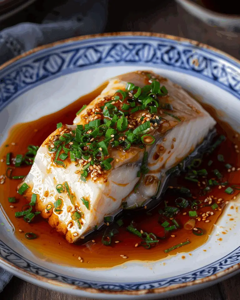 Poached Fish with Soy Glaze