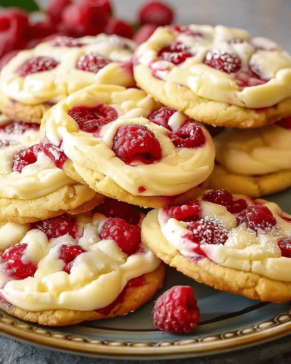Raspberry Cheesecake Cookies | All Cooked Up