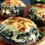 Spinach and Cheese Stuffed Portobello Mushroom