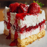 Tropical No-Bake Strawberry Split Cake