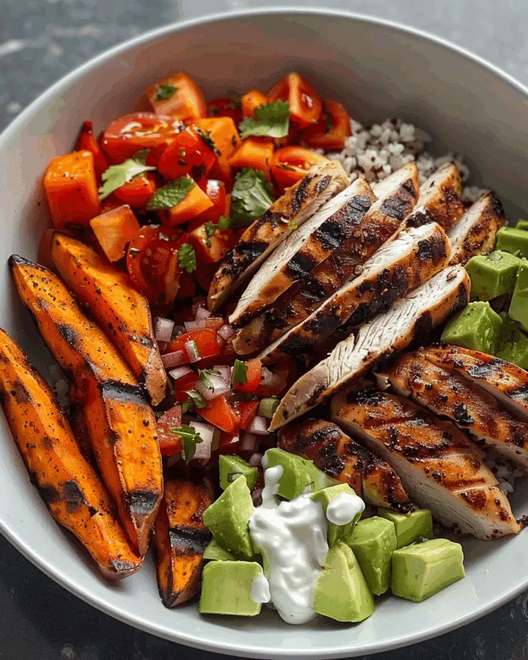 Ultimate Grilled Chicken Power Bowl with Sweet Potato Wedges & Fresh Salsa