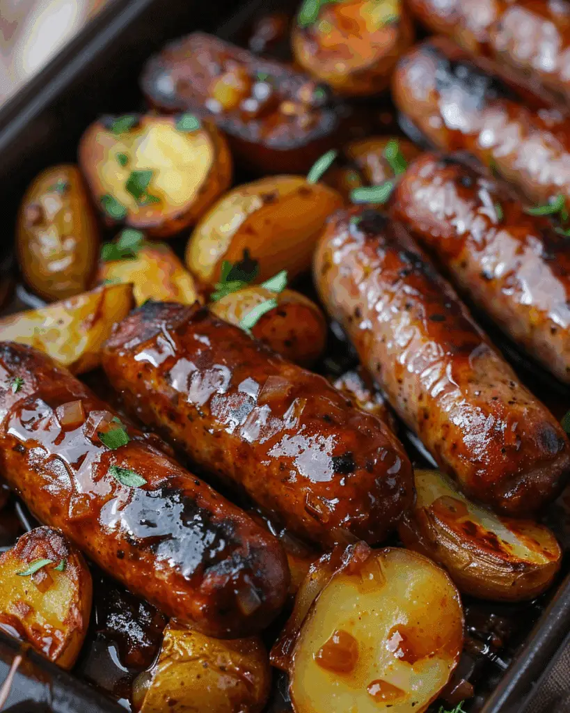 Sweet and Savory Glazed Sausage and Potatoes