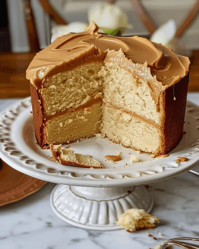 Sour Cream Pound Cake with Caramel Frosting