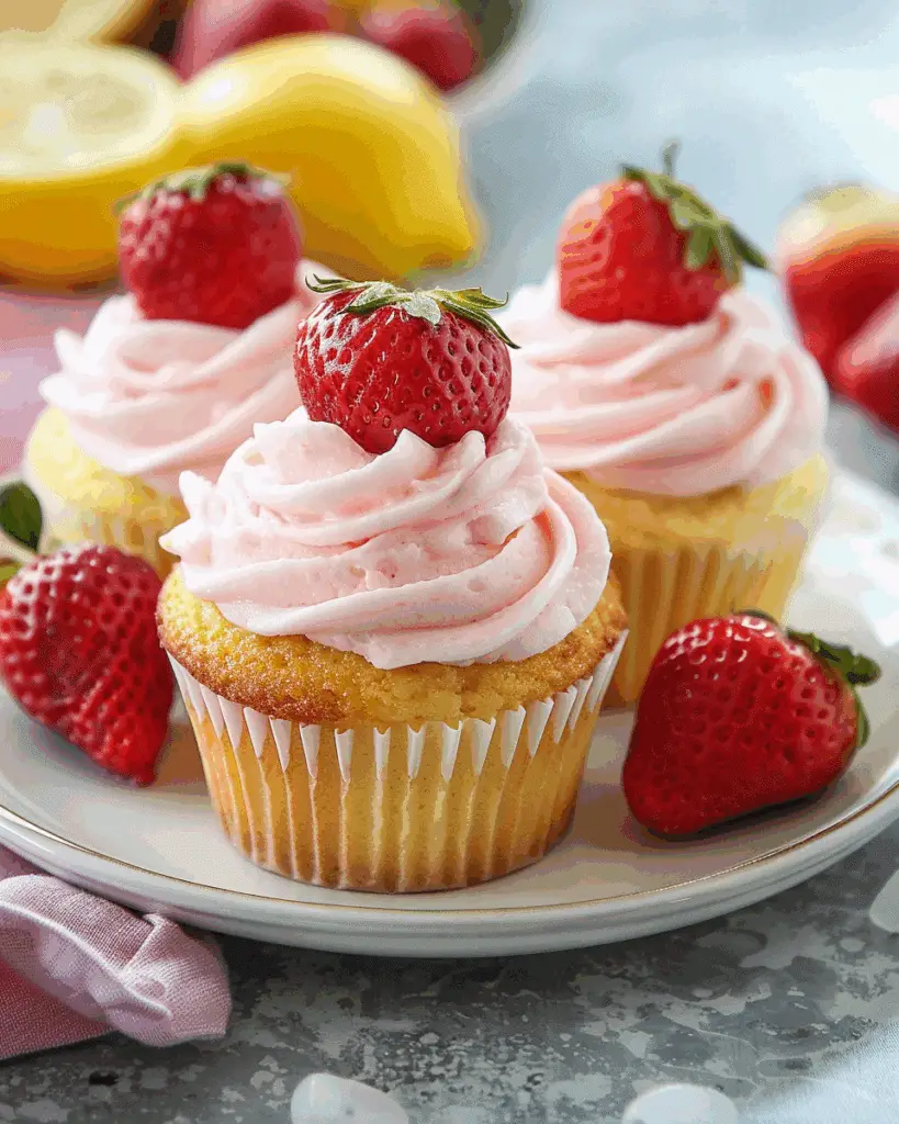 Strawberry Lemonade Cupcakes