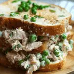 Tuna Salad Sandwich with Peas